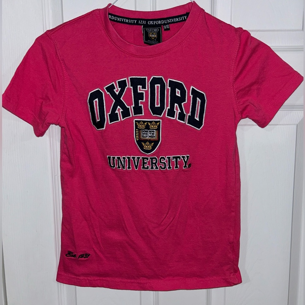 Pink Oxford University shirt girl size 9/10